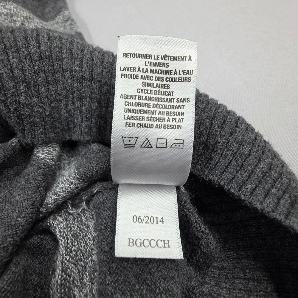 Aeropostale A87 Mens Small Gray Striped Crewneck Cotton Wool Blend Sweater